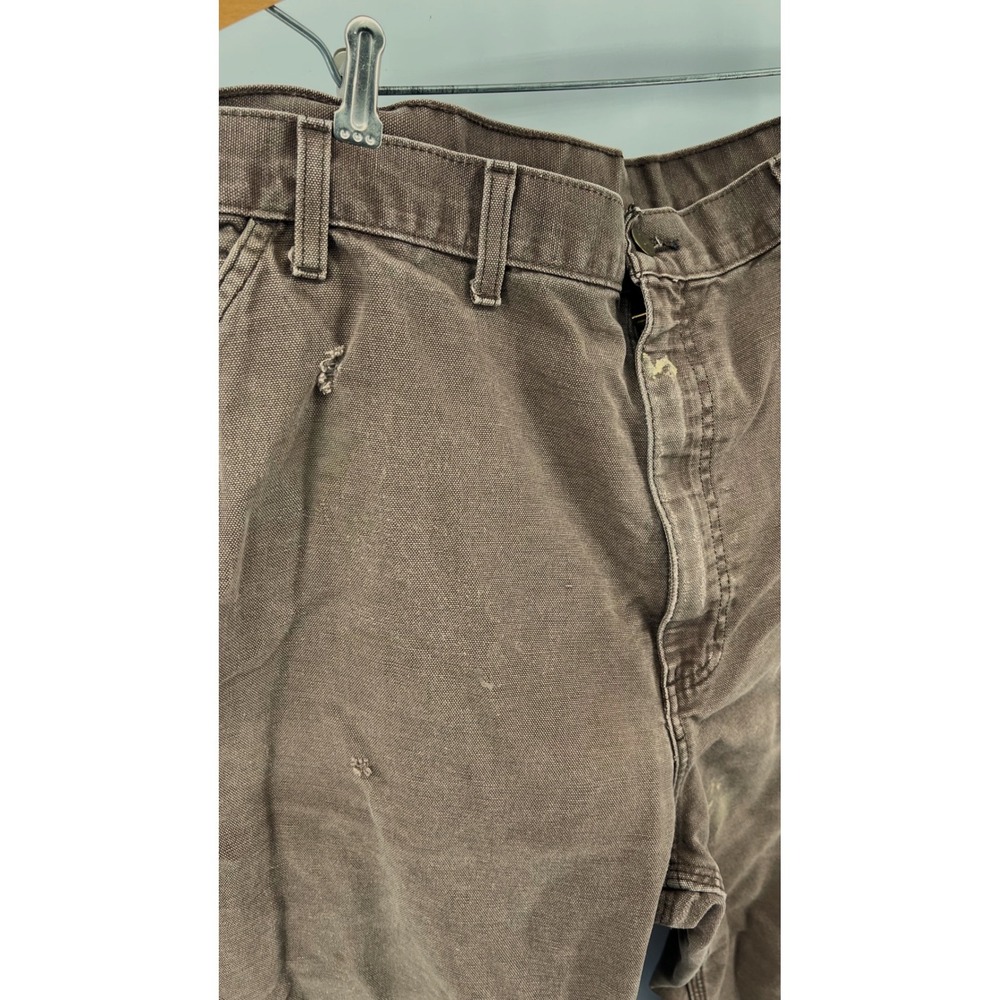 Vintage Carhartt Brown Duck Carpenter Work Pants Distressed Thrashed Mens 44x32 - Picture 10 of 12
